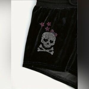 Women's Rhinestone Skull Shorts Comfortable Drawstring Waist, Stylish Design
